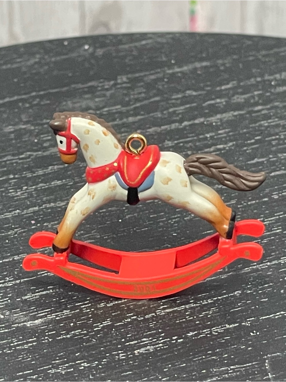 Hallmark Red & White Rocking Horse Kids Toy Ornament